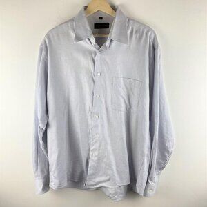 Franco Lotti Medium Button Up Shirt 16 34/35 Blue
